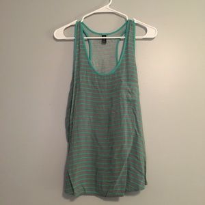 Teal & Gray Striped Tank Top